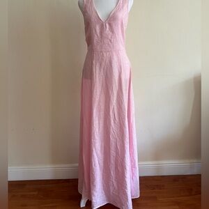 NWT $ 695 120% Lino Design Italy Light Pink Maxi Dress Size XS / 40